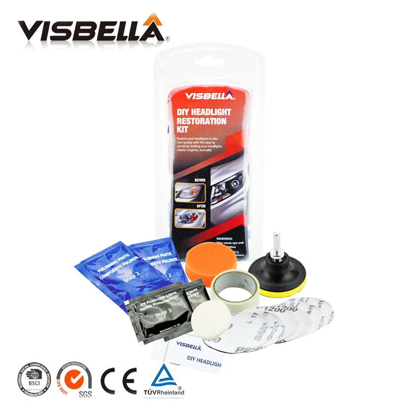 Visbella DIY Windshield Repair kit with uv light windscreen Glass Crack Glue Adhesive and headlights restoration kit for car Visbella DIY Windshield Repair kit with uv light windscreen Glass Crack Glue Adhesive and headlights restoration kit for car