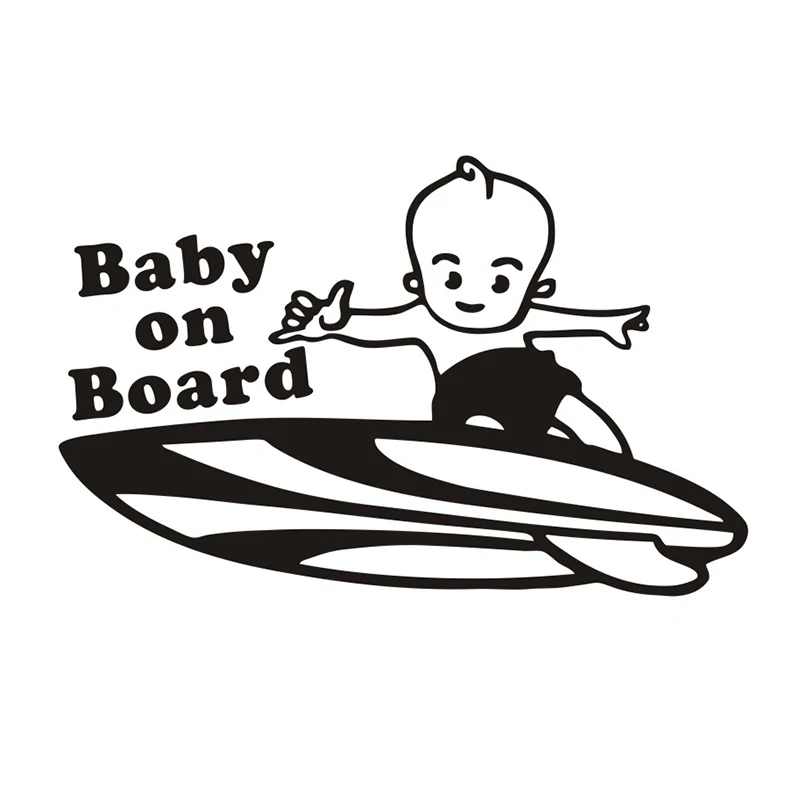 

10x16cm Surf Baby on Board Boy Vinyl Car Sticker Funny American Surf Hawaii Decal Safety Window Bumper Waterproof TA047