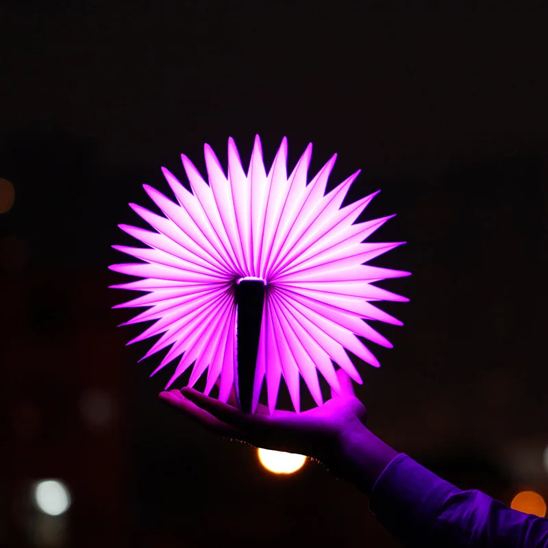 

Seven color book light wireless remote control USB recharge night lamp semicircle cortex fold flip over book this light