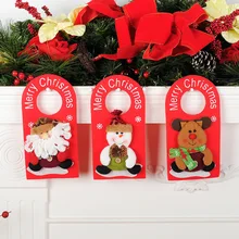 30Pcs/lot Door Hanging Pendant Christmas Decorations For Home Christmas Santa Claus Snowman Reindeer santa claus reindeer printed christmas tapestry