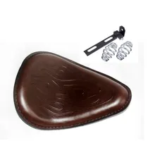 Motorcycle 3″ Spring SOLO Bracket Brown Flame Seat for Harley Sportster Bobber Chopper Custom