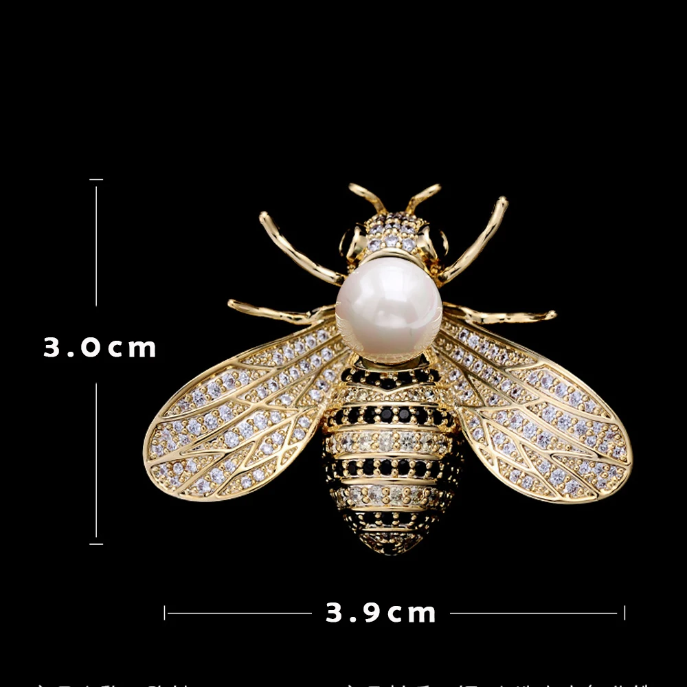 Микро паве кубического циркония шпильки в виде пчелы Брошь для женщин аксессуары Подарки для прекрасный заколка на шарф Винтажная брошь насекомое ювелирные изделия
