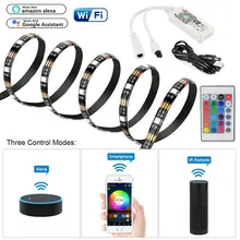 5 в RGB Светодиодная лента USB ТВ ПОДСВЕТКА 5050 музыка Wifi смарт приложение Amazon Alexa Google комплект Настольный фоновая лампа ТВ компьютерная лампа
