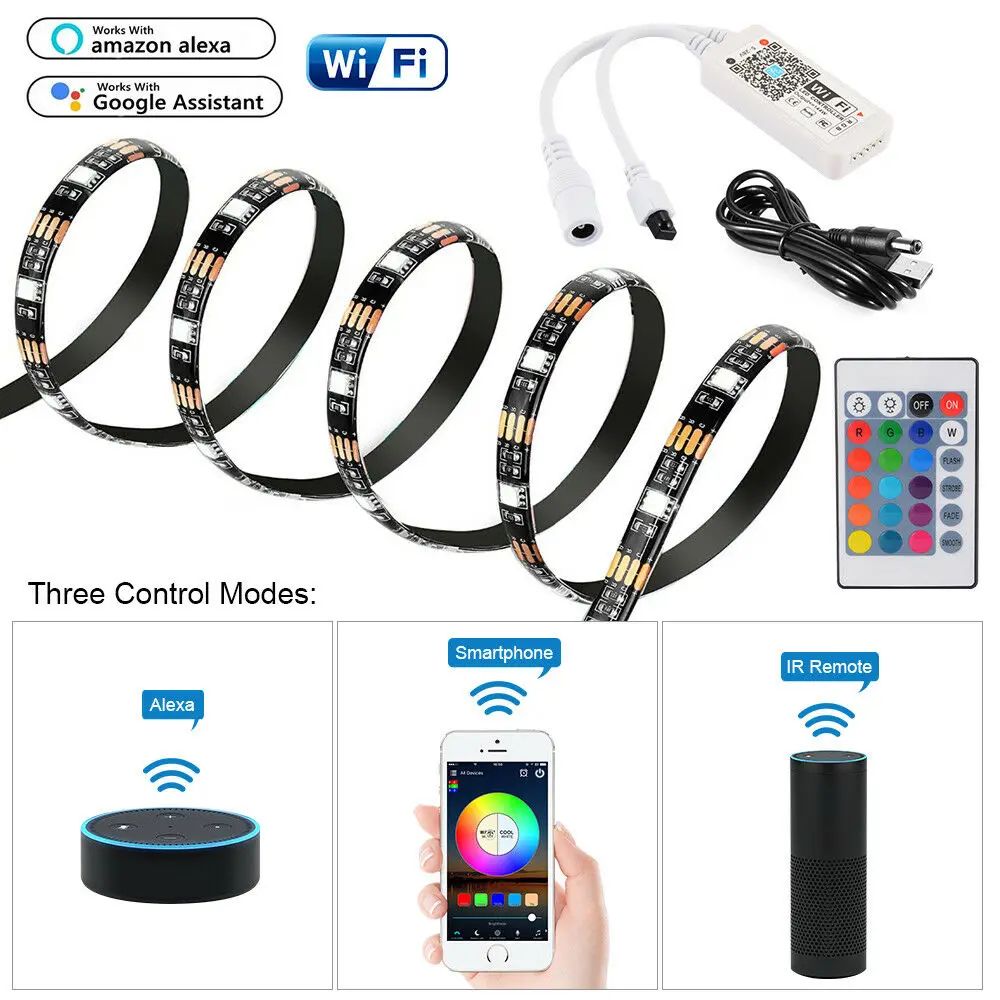 5V TV LED Backlight USB LED Strip Light Decor Lamp Tape TV Background Lighti W7