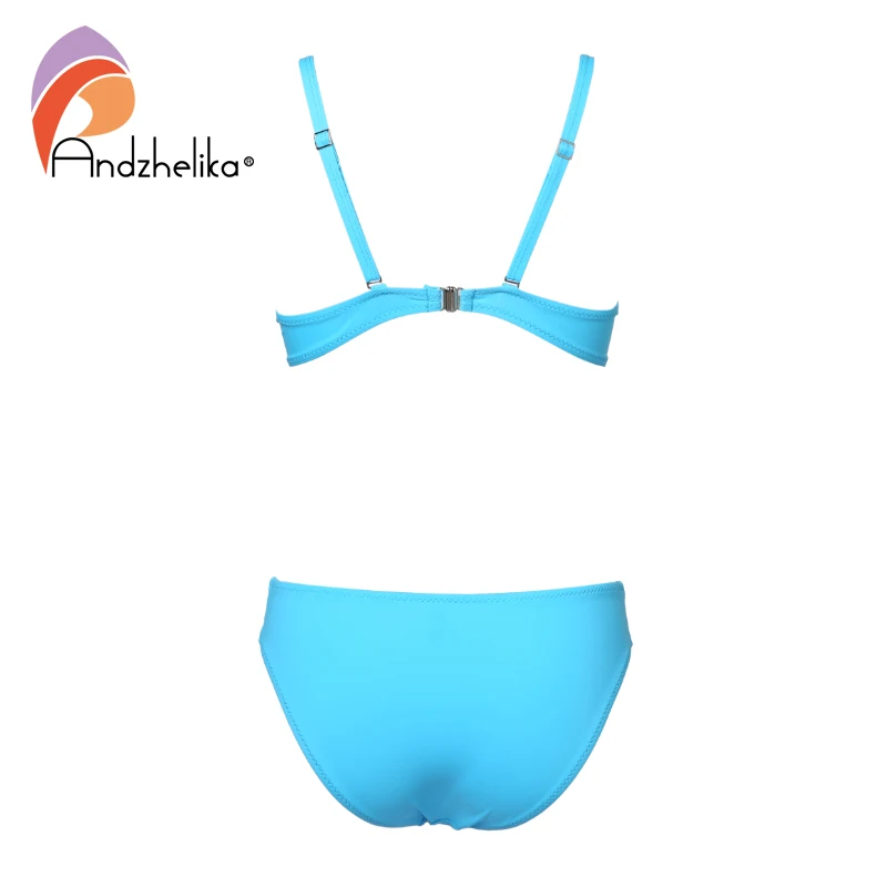 Andzhelika Sexy Bikini Swimwear Women Push Up Bikinis Set Women Bathing Suit Biquini Brazilian Bikini Set Solid Beachwear Female