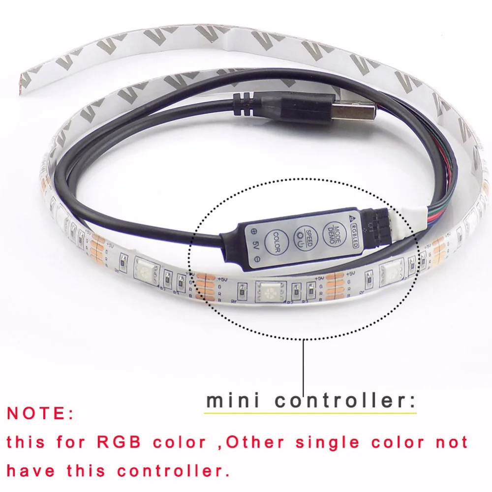 Лента светодиодная RGB водонепроницаемая 5 В 5050 1/2 м|Светодиодные ленты| |