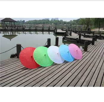 

Free shipping Chinese colored paper umbrella, white pink parasols, China traditional dance color parasol, Japanese silk props