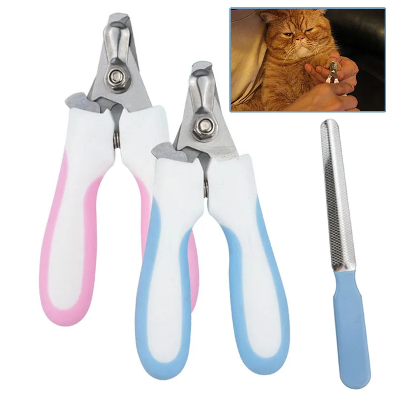 Professional Pet Nail Clipper with Nail File Set Stainless Steel