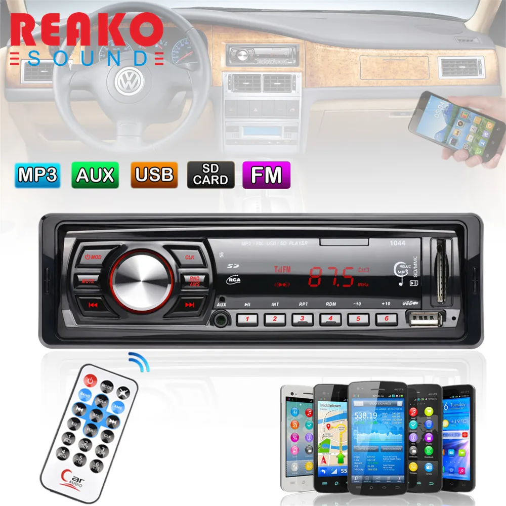

12V 1 DIN 50W x 4 LCD Display In-Dash FM Car Input Receiver Stereo Radio Player Suppot SD /USB/ MP3/ WMA