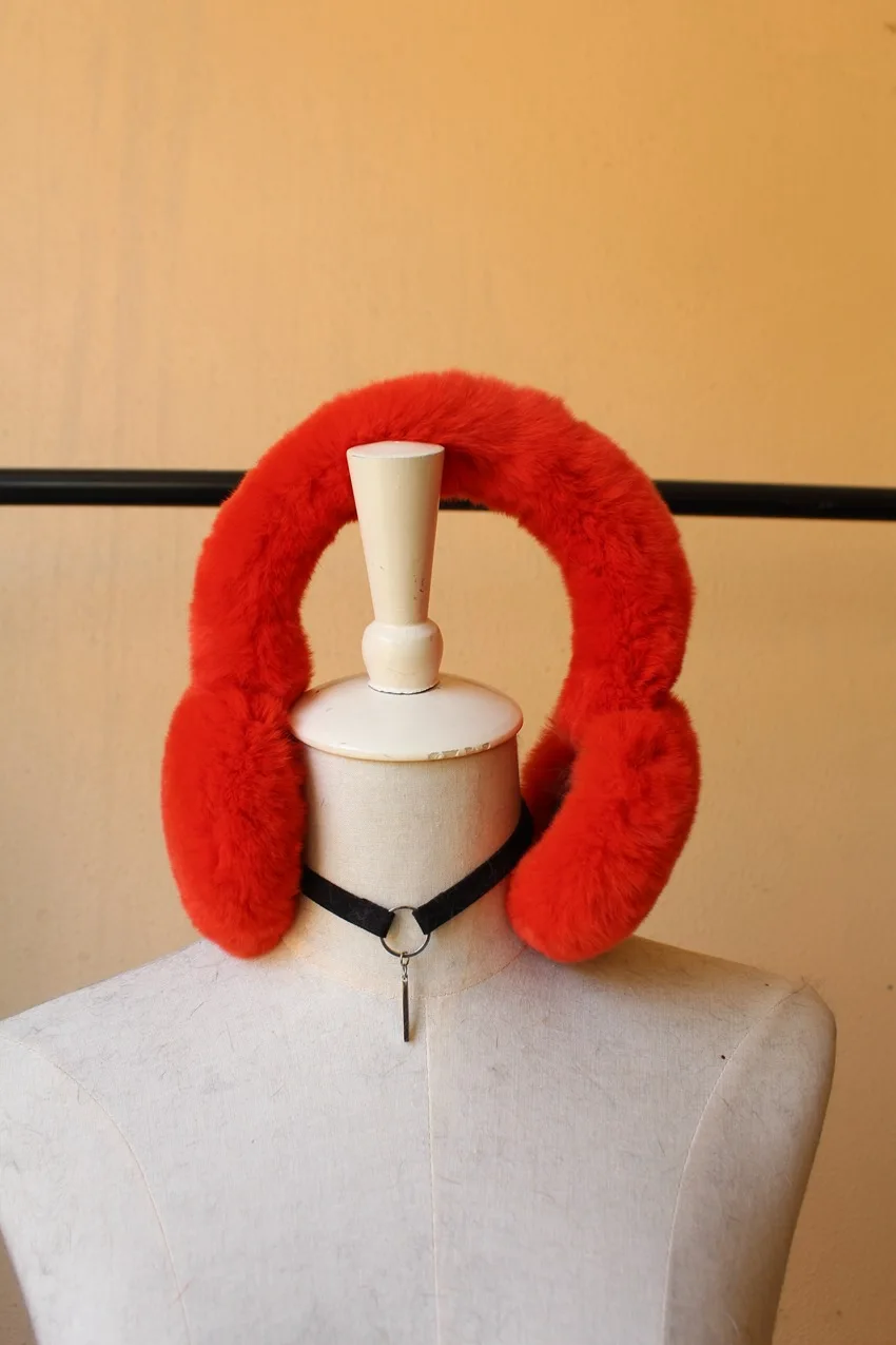 real rabbit fur winter earmuffs for girl (16)