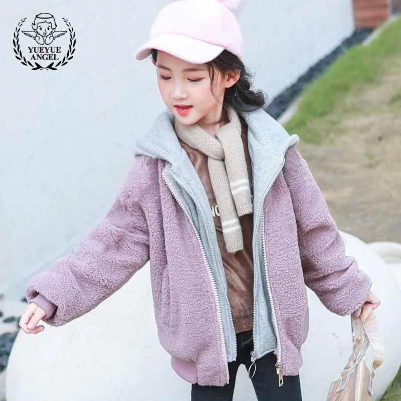 

2019 New Style Childrens Winter Clothing Cute Pink Girl Coat Thickening Jacket Kids Girls Coats Overcoat Fashion Fake Two Pieces