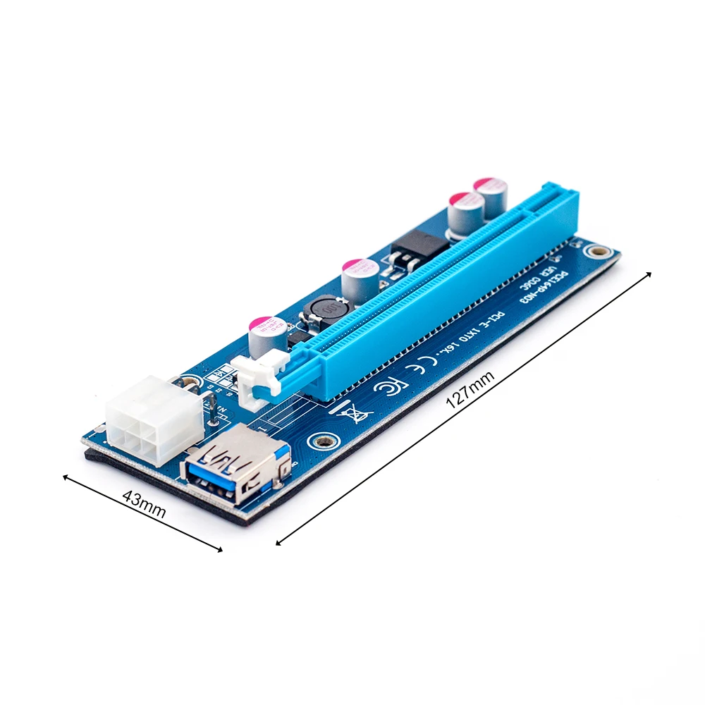 6 шт. Райзер карта 006C PCIe PCI E Express 1x до 16x USB 3 0 кабель для передачи данных адаптер SATA к