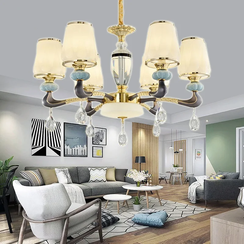 

Modern LED crystal chandeliers deco lighting fixtures living room hanging lights French luxury suspension luminaire bedroom lamp