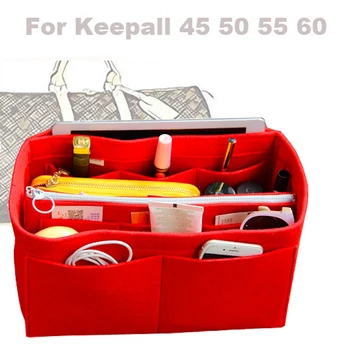 

For [Keepall 45 50 55 60]3MM Felt Handbag Organizer Bag In Bag Tote Organizer Insert Diaper(w/Detachable Zip Pocket)