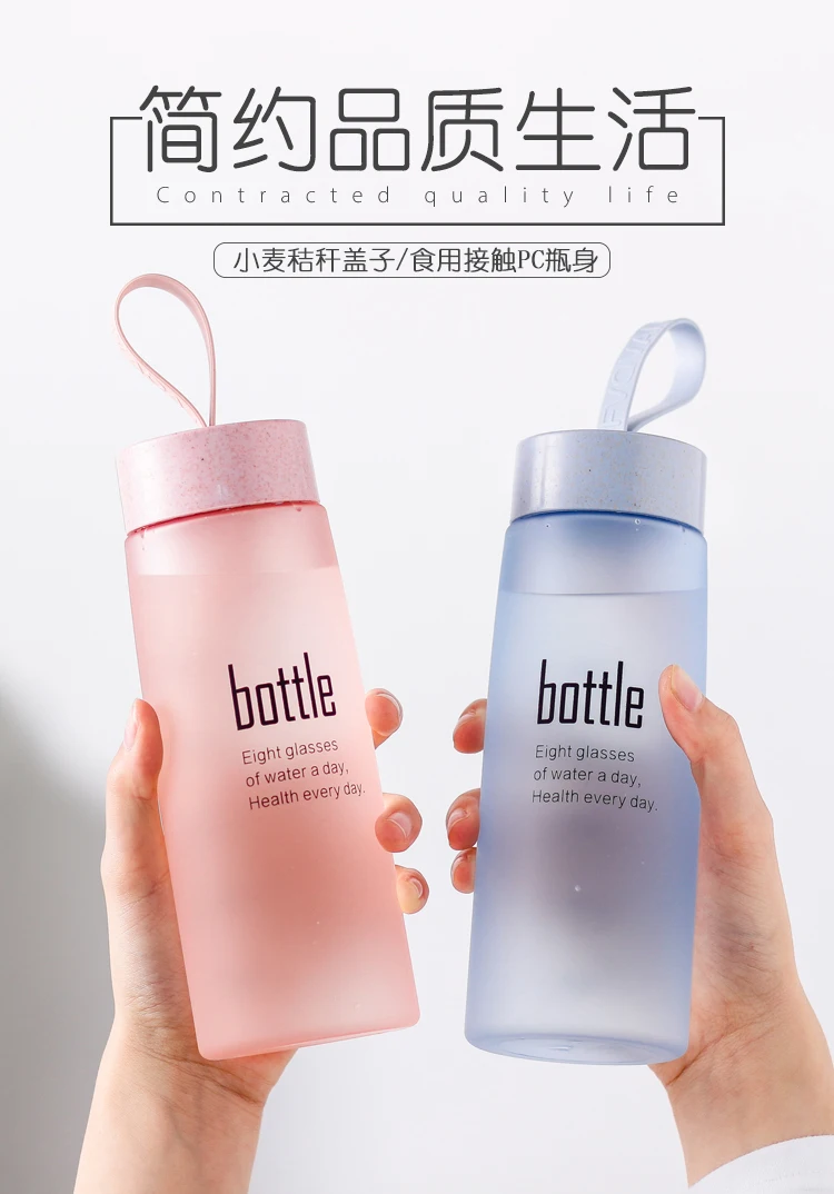 Drinkfles прямая Питьевая короткая пластиковая Спортивная бутылка для воды протеиновая шейкер бутылки для воды Милая garrafas Спортивная бутылка для воды 520 мл