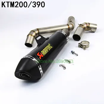 

Full Set Motorcycle Akrapovic Exhaust Link Pipe for KTM Duke 200 Duke 390 Carbon Fiber Color Motorbike Exhaust Escape System