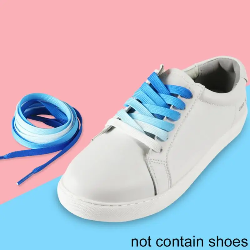 

1 Pair Colorful Flat Shoelaces Candy Color Gradient Shoelace for Canvas Shoes Flats Boots Strings Rainbow Shoe Laces Shoelaces