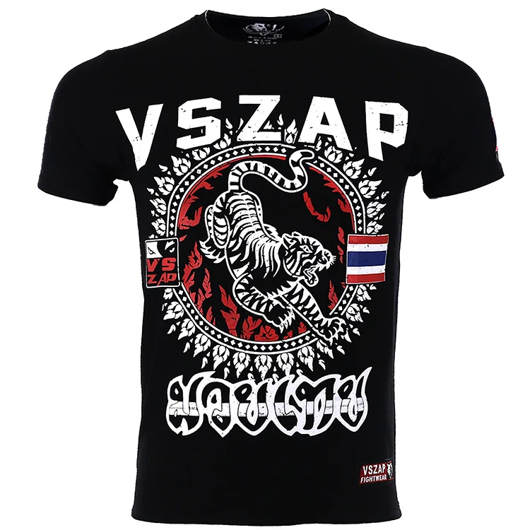 VSZAP Тигр боксёрские ММА футболка для занятий спортом многофункциональные боевые искусства Фитнес Мужчины