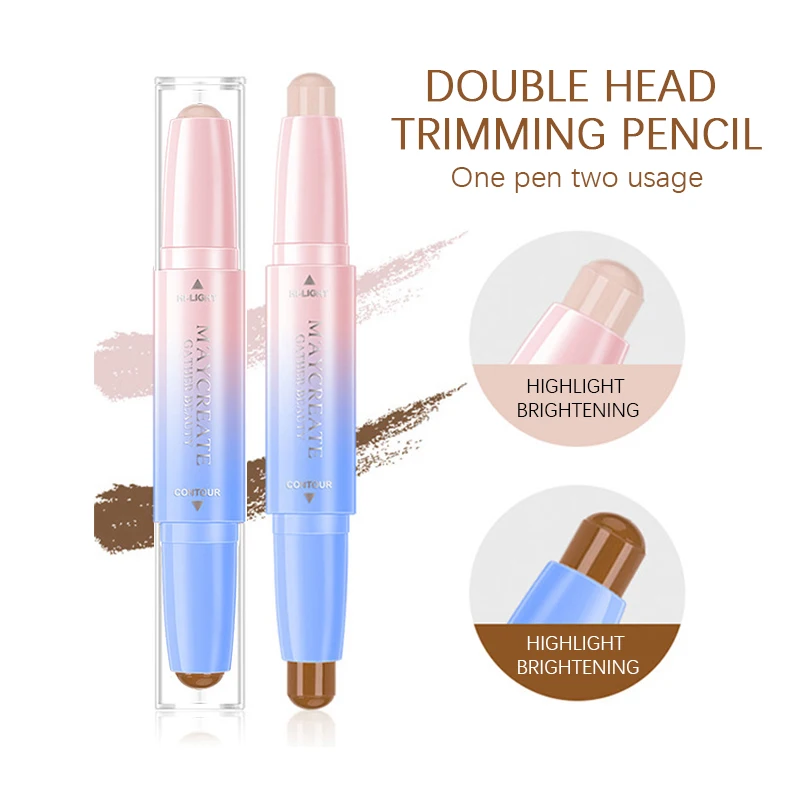 

Double-ended 2 in1 Contour Stick Contouring Highlighter Bronzer Create 3D Face Makeup Concealer Pencil Concealer Camouflage Pen