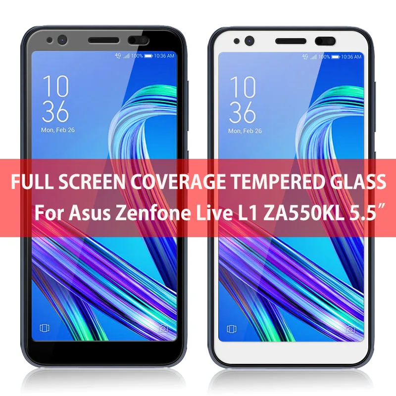 KOC3491_7_Tempered Glass For Asus Zenfone Live L1 ZA550KL X00RD 9H 2D Full Screen Covered Explosion-proof Film Screen Protector for Asus ZA550KL