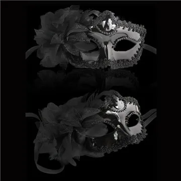 Сексуальная Венецианская маска с бриллиантами, венецианские перья, цветок, свадебные, карнавальные, вечерние, для выступлений, фиолетовый костюм, сексуальная женская маска, маскарадный костюм - Цвет: black