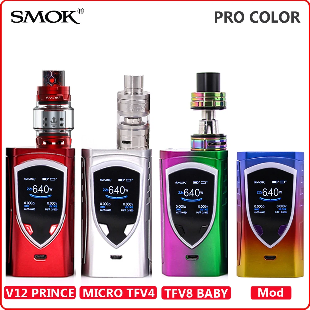 

Original SMOK Procolor Box Mod 225W Electronic Cigarette Vape For V8 Baby Vaporizer / TFV12 Prince Atomizer / Micro TFV4 Tank