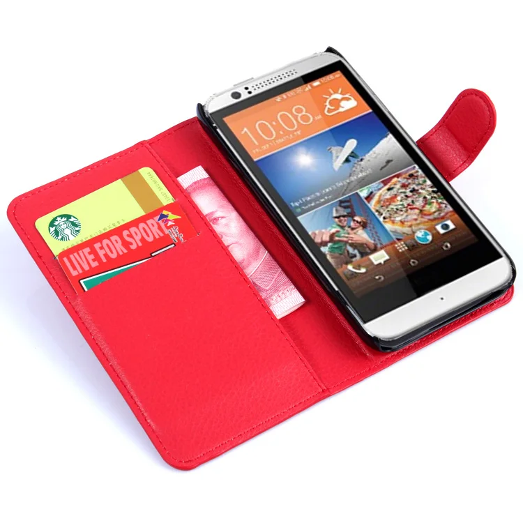For HTC Desire 510 Case Litchi Texture Luxury Flip Magnetic PU Leather Wallet Stand Case Cover For HTC Desire 510 With Card Slot