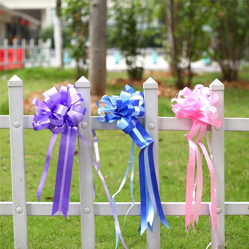10pcs DIY Pull Bow Ribbons Wedding Birthday Party Decor Gift Packing Romantic Home Car Decor Pull Flower Ribbons Party Supplies (4)