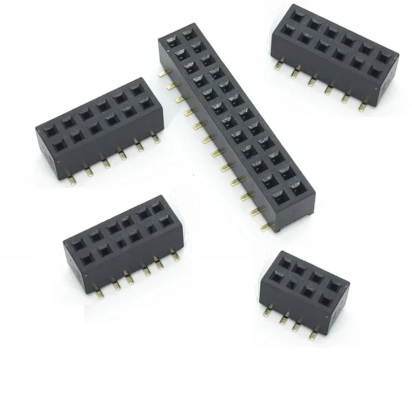 100 шт. 0 079 &quot2.0 мм двухрядный гнездовой разъем PCB 4 Pin 6 8 10 12 14 16 20 24 28 30 40 60 80 SMD/SMT