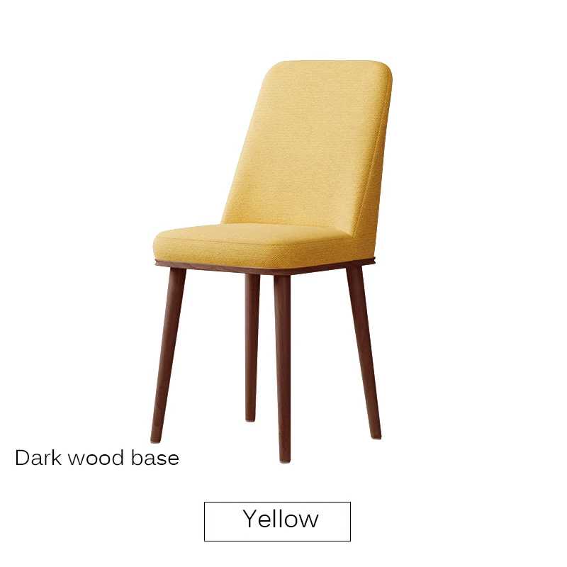 Nordic INS Dining Chair PU Fashion Creative Modern Minimalist Furniture Table and Chair Casual Coffee Office Home Chair - Цвет: Wooden base Yellow