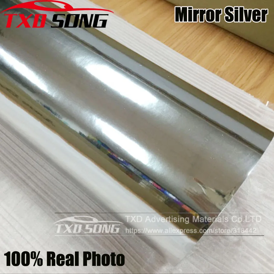 

50CM*100CM TO 500CM High stretchable mirror silver Chrome Mirror flexible Vinyl Wrap Sheet Roll Film Car Sticker 10/20CM x152CM