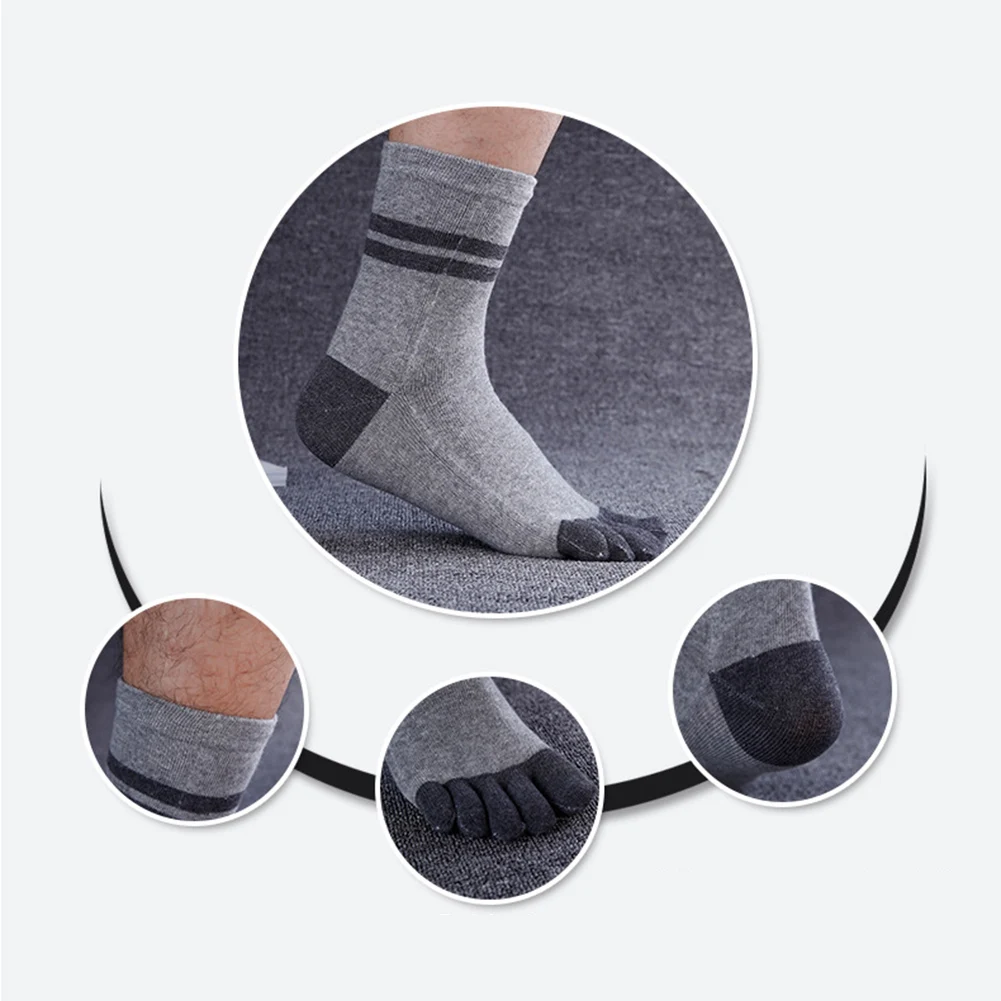 1 пара модные Для мужчин утепленная хлопковая дышащая пять пальцев Повседневное один-Размеры спортивные носки для бега