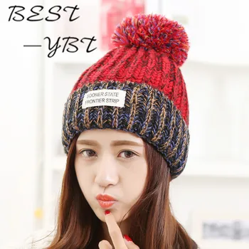 

Autumn and Winter High-quality Knitted Hat Korean Version of Ms. Thick Warm Wool Hat Mixed Color Labeling
