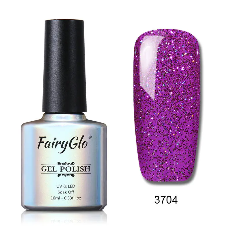 FairyGlo неоновый цвет лак для ногтей 10 мл Блестящий полуперманентный лак замачиваемый гель Hybird лак голографический Shilak - Цвет: NHJ3704