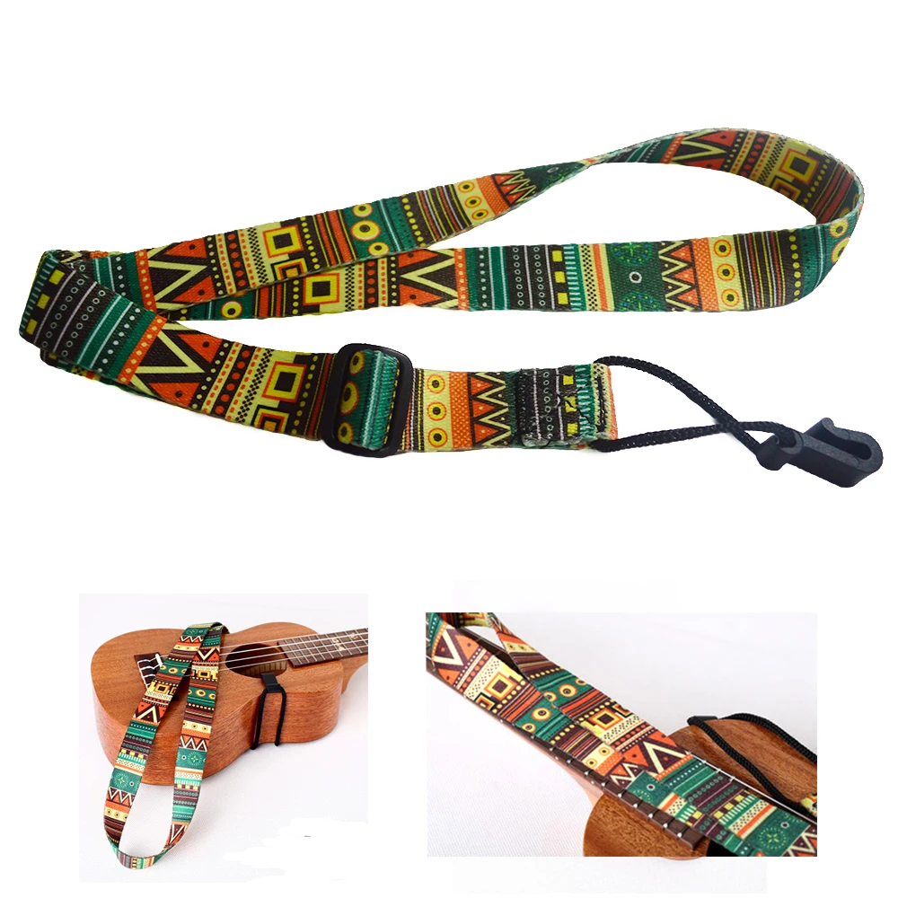 Colorful Ukulele Strap Pattern Design Adjustable Strap With Hook Colorful Ukulele Strap Pattern Design Adjustable Strap With Hook