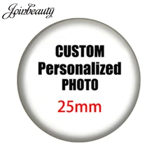 JOINBEAUTY 25 мм круглый стеклянный кабошон персонализация фото на заказ для ожерелья Брелок Брошь булавка с плоской задней частью в поисках NA01