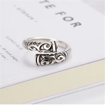 

LULU-PIG Fashion beautiful South Korea 925 silver hoops ring great lovers tail ring JZ141