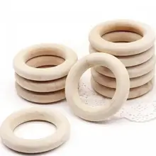 20 мм-100 мм натуральные деревянные кольца для поделок, деревянные аксессуары, круглые деревянные детские Прорезыватели
