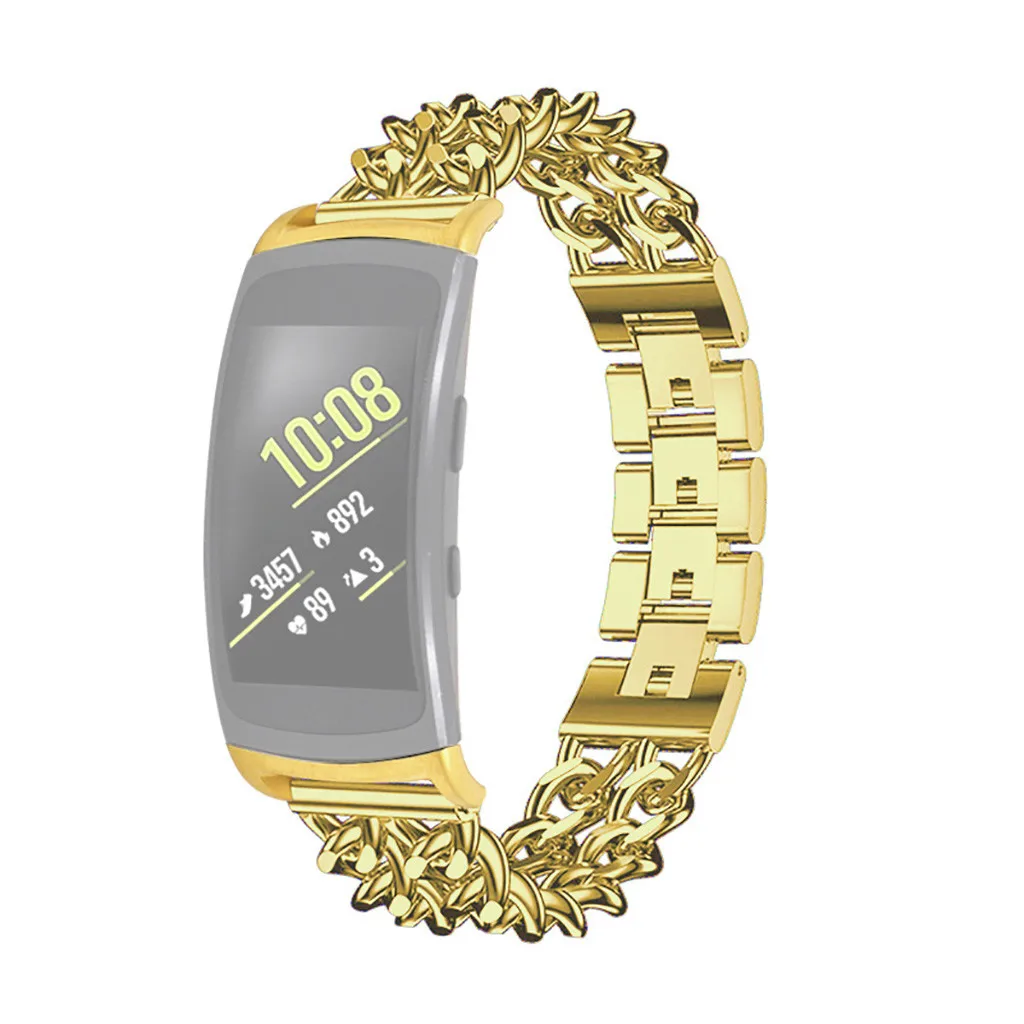Смарт-часы, ремешок для смарт-часов, браслет-цепочка из нержавеющей стали, Смарт-часы для samsung gear Fit 2/Fit 2Pro, браслет