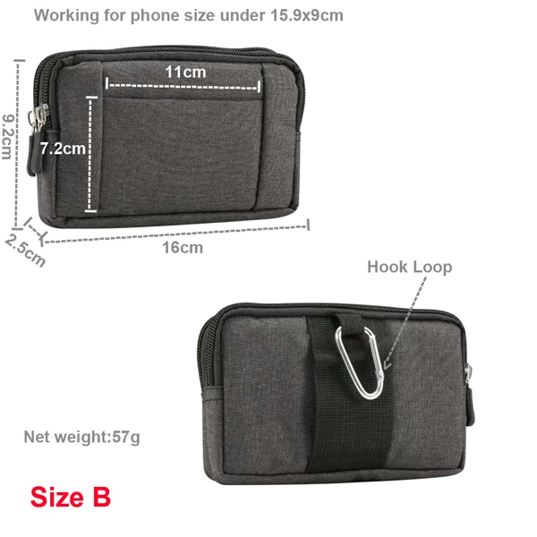 Dual Pouch Phone Belt Clip Case and Tool Waist Bag Holster