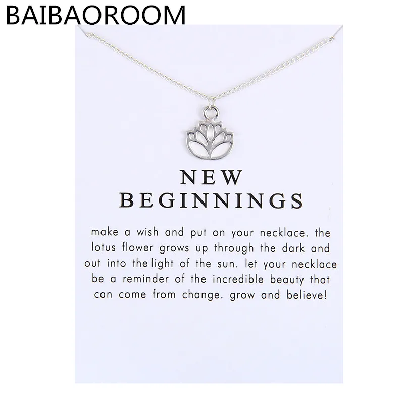 Reminders New Beginnings Rising Lotus Pendant Necklace For Women Jewerly