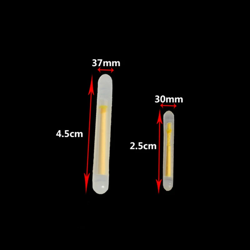 100 пакет/500 шт. 25/с ультратонкой оправой 37 мм рыбалка светильник палочка ночной Флуоресцентный светильник палочки светятся палочки Световой поплавок рыболовной A31