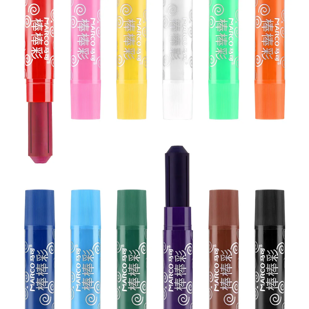 

Non-Toxic Wax Crayons Highly Pigmented Washable Crayons for Kids Chubby Short Stubby Painting Pen 12/18 Colors