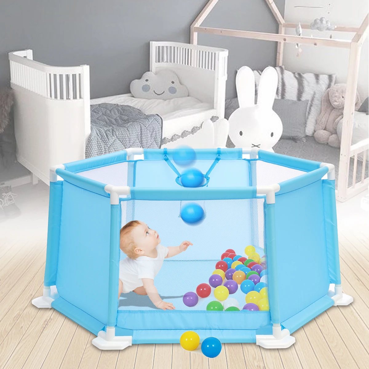 New Baby Playpen Portable Plastic Kids Safety Play Center Yard Home Indoor Outdoor Pen Fence For Child Play Tent Ball Pool