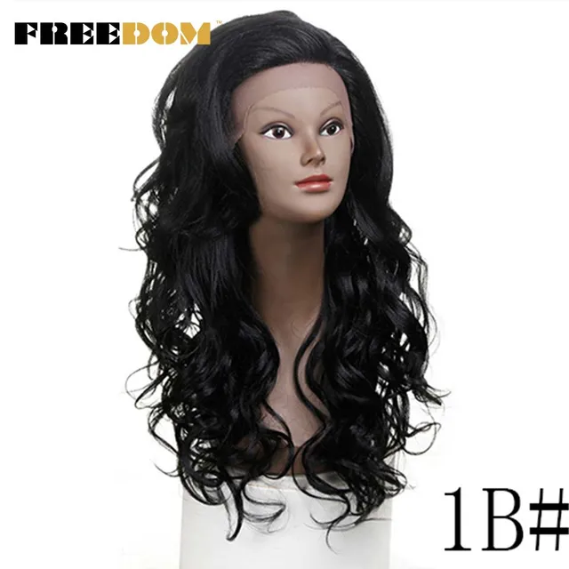 FREEDOM Hair Lace Front Ombre Wig Fiber Loose Wave 22 Inch Synthetic