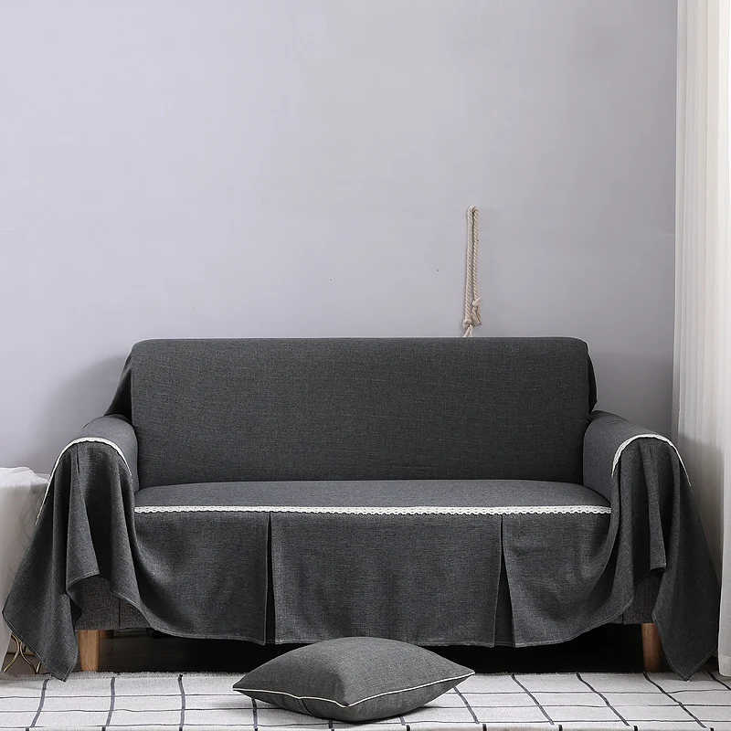 

1 pc Solid Color Sofa Fabric Sofa Towel Universal Coverage All-inclusive Dust Sofa Cover Home Decoration Nordic style wear-resis