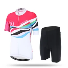 Красочный велосипед одежда велосипедная набор из майки и шорт для Для женщин