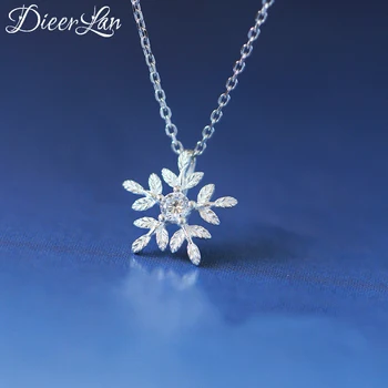 

New Arrivals 925 Sterling Silver Zirconia Crystal Snowflake Necklaces & Pendants For Women Fashion sterling-silver-jewelry