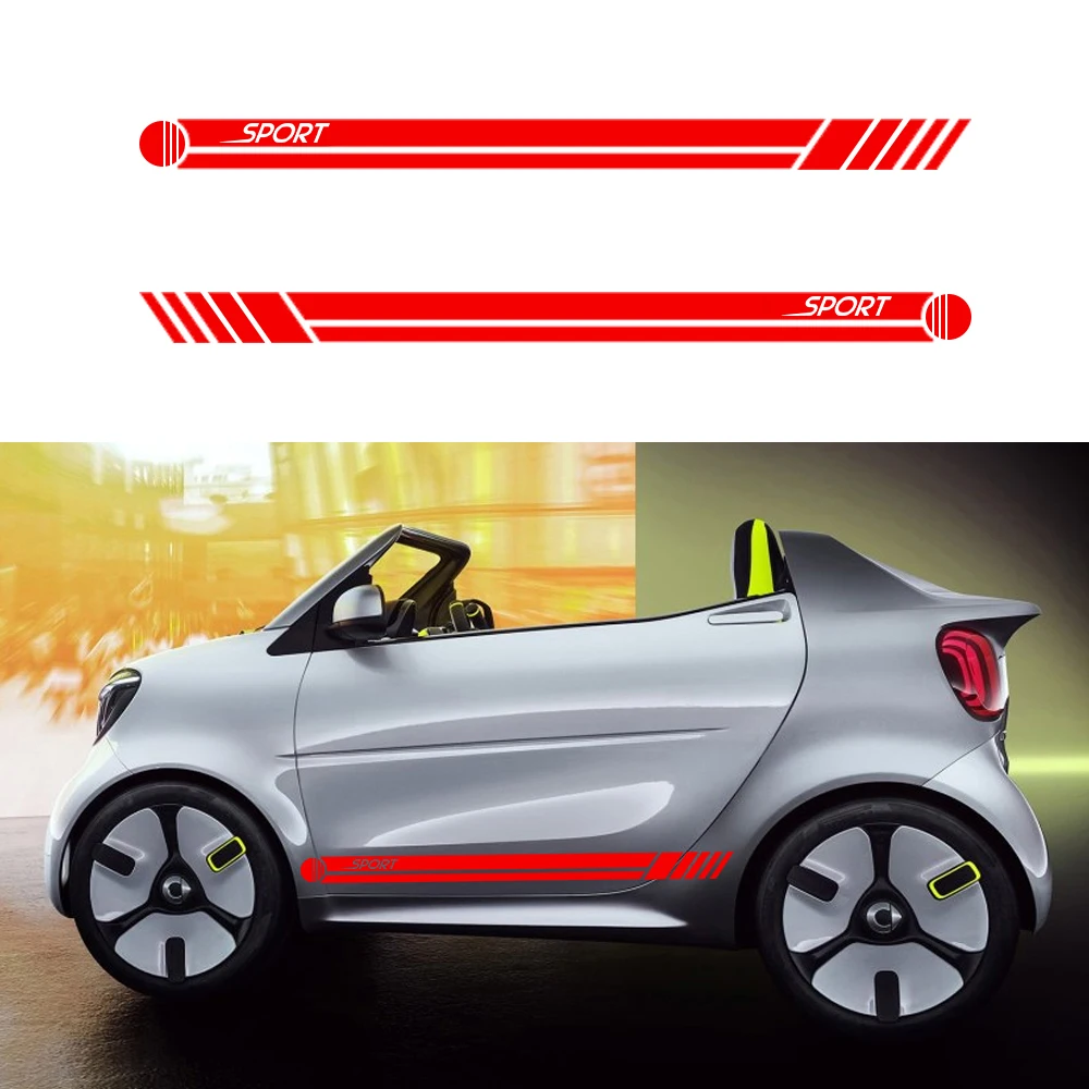 

Side Stripes Decals Stickers For Smart Forease Fortwo Forfour Fourjoy Forspeed Side Skirt Stripes Sticker