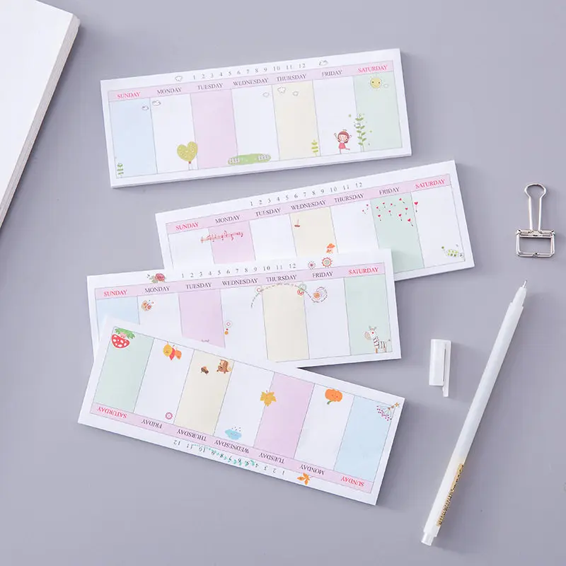 

Korean Weekly Mushroom Cute Kawaii Memo Pad Stationery Store Post it Sticky Note Mini Planner Sticker Agenda Papeleria Week Plan